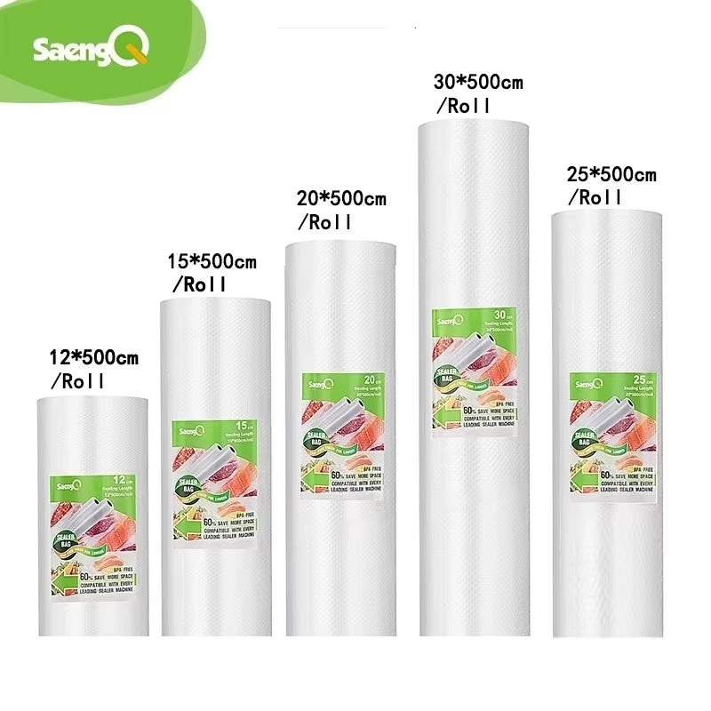 Vacuum Bags for Food Vacuum Sealer Food Fresh Long Keeping 12+15+20+25+30Cm*500Cm Rolls/Lot Bags for Vacuum Packer