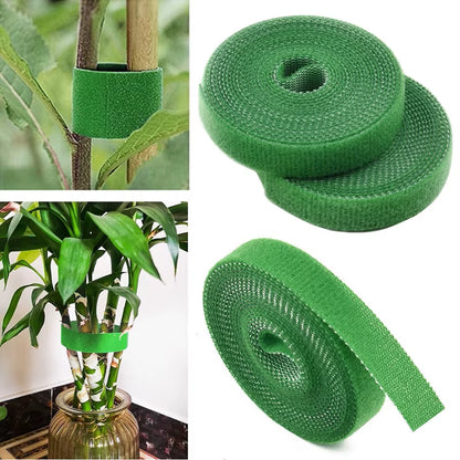 3 Rolls Green Garden Twine Plant Ties Nylon Plant Bandage Garden Hook Loop Bamboo Cane Wrap Support Garden Accessories