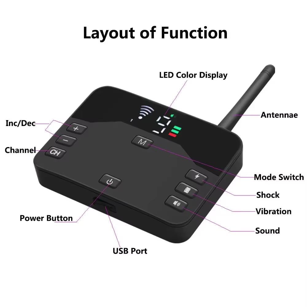 Pet Dog Shocks Training anti Bark Collar, Wireless Electric Fence Remote Pet Containment System with Adjustable Vibration Shock